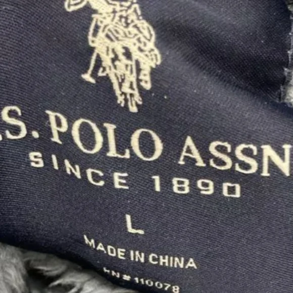 U.S. Polo Assn. Full-Zip Sherpa Lined Hoodie Sweatshirt Size L Pre-owned Great - Picture 2 of 4